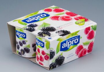 Packaging for Alpro-yoghurt