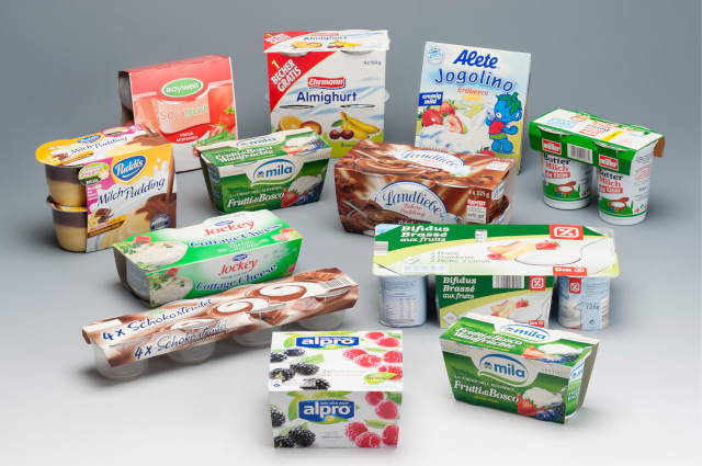 Project - Yoghurt cups for different customers with the MCR200 Customer - Berglandmilch, Campina, Hipp, Mila Bergmilch Südtirol, Mondelez, Müller Milch, Nöm AG, ODW Frischprodukte